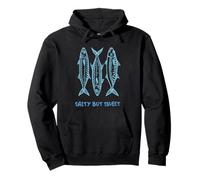 Salty But Sweet Sardine - Top Estivo da Donna in Scatola Fish Club Felpa con Cappuccio