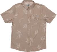 Salty Crew Flagship Uv Button Up Short Sleeve Shirt Beige,Verde L Uomo