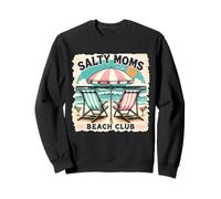 Salty Moms Beach Club Funny Beach Summer Vacation Holiday Felpa