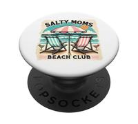 Salty Moms Beach Club Funny Beach Summer Vacation Holiday PopSockets PopGrip Adesivo
