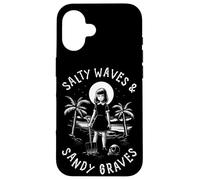 Salty Waves And Sandy Graves Summer Goth Vacation Custodia per iPhone 16