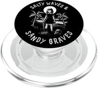 Salty Waves And Sandy Graves Summer Goth Vacation PopSockets PopGrip per MagSafe