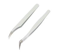 Saluaqui 2 Pezzi Set Extension Ciglia Statiche Acciaio Inossidabile | Punte ad e curve Scatola protettiva con impugnatura ergonomica 0,01 cm inclusa in salone e per uso domestico