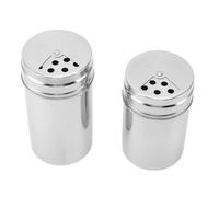 Saluaqui 304 Shaker Spezie in Acciaio Inossidabile con Fori di Versamento Regolabili - Contenitore Distributore di Condimento per e Barbecue Esterno, Set di 2 Pezzi (Tipo 3)