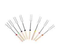 Saluaqui 8 Pezzi Telescoping Kit di Arrosto Estendibile Marshmallow con Sacca di Tela per Fossa di Fuoco in Campeggio - Skewers e Forcelle di Hot Dog Multicolore e Forchette per Hot Dog