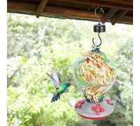 Saluaqui Alimentatore Colorato di Colibrì con Pesce Persico a Riposo e Fossato Strumento di Alimentazione degli Uccelli da Giardino in Vetro Affidabile | Attraente Decorazione del Cortile (D)