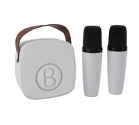 Saluaqui Altoparlante per Karaoke Portatile in Miniatura con Microfono Wireless per Bambini - Macchina Karaoke Bianca per Divertimento in Famiglia e Viaggi (Doppio microfono bianco)