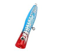 Saluaqui Colori Attraenti Popper Popper Esca in Legno 7.1in con Design Riflettente per Basso, Tonno, GT - Grande Esca per Pesca in Legno Ideale per Acqua Dolce e Acqua Salata (01#)