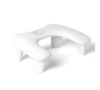 Saluaqui Cuscino a Mano Cuscinetto per Chiodi con Supporto Rimovibile - Resto per Unghie a Forma di U in Pelle U Ergonomica per Manicure di Salone e Casa (WHITE)