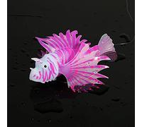 Saluaqui Decorazioni di Pesce Artificiale Acquario Glow-in-the-the-Dark-Ornamenti di Pesce Leone in Silicone per Vasca di Pesce-animale di Simulazione Galleggiante Realistica (Viola)