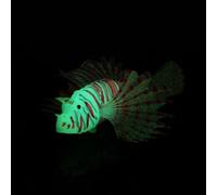 Saluaqui Decorazioni di Pesce Artificiale Acquario Glow-in-the-the-Dark-Ornamenti di Pesce Leone in Silicone per Vasca di Pesce-animale di Simulazione Galleggiante Realistica (rosso)