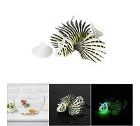 Saluaqui Decorazioni di Pesce Artificiale Acquario Glow-in-the-the-Dark-Ornamenti di Pesce Leone in Silicone per Vasca di Pesce-animale di Simulazione Galleggiante Realistica (BLACK)
