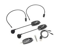 Saluaqui di Cuffie per Microfono Wireless con Riduzione del Rumore per Insegnanti e Artisti - Microfono Auricolare a Doppio Wireless da 2,4 G con Adattatore per Uso Versatile