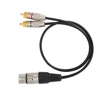 Saluaqui Dual Male Y Slitter Cavo per XLR Female Plug - Splitter da 0,5 M per Home Theater e Attrezzature Professionali (Plug femminile 50 cm / 19.69in)