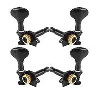Saluaqui Elegante Design a Coda di Pesce Ukelele Tuning PEGS per 4 Corde Hawaii Guitar Black | Facile Installazione e Leggero | Parti Ukelele Sostitutive con 1:15 Marcia (BLACK)