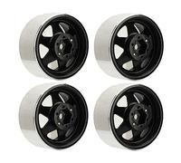 Saluaqui Fucciolo per Bordo per Beadlock per Auto Premium RC Offset da 8,9 Mm per Piatti Profondi in Metallo per Assiale SCX10 90046, Cerchi a Ruota RC Neri da 1,9 Pollici, stabilità Avanzata per