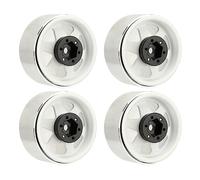 Saluaqui Fucciolo per Bordo per Beadlock per Auto Premium RC Offset da 8,9 Mm per Piatti Profondi in Metallo per Assiale SCX10 90046, Cerchi a Ruota RC Neri da 1,9 Pollici, stabilità Avanzata per