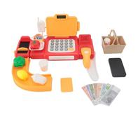 Saluaqui Giocattolo Interattivo Registratore di Cassa con Trasmissione Vocale e Scanner per Bambini - Rosso | Educational Fint Play Set con Calcolatore Incorporato, Lettore di Carte di Credito e