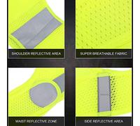 Saluaqui Giubbotto di Sicurezza Riflettente Ad Alta visibilità Regolabile per la Corsa e Il Ciclismo con Tessuto in Rete Leggero e Design Tasca