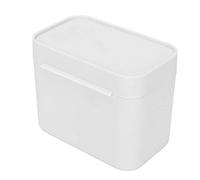 Saluaqui Green Grid Cotton Pad Holder Desktop Box (GRAY) | 2 griglie di stoccaggio separate, il coperchio in plastica contiene tamponi di cotone per la vanità