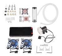 Saluaqui Kit di di Raffreddamento Al Computer Avanzato con Blocco CPU/GPU in Rame e Dissipatore di Calore a Ventola a LED da 240 Mm - Include Serbatoio d'acqua Acrilico Trasparente, Pompa 'acqua