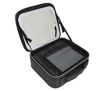 Saluaqui Lighted Makeup Case con Specchio Grande Capacità Viaggio (#1) | Borsa cosmetica in pelle PU Specchio dimmerabile a 3 colori 6 divisori in EVA Maniglia portatile design staccabile per