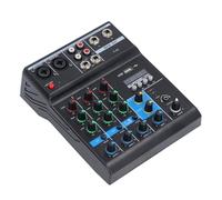 Saluaqui Mixer Audio a 4 Professionale per Prestazioni di Palcoscenico con connettività USB e, Console di Miscelazione del Suono Phantom 48 V per Sessioni di Studio e DJ
