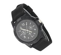 Saluaqui Orologio da Polso Analogico Elettronico con Cinturino in Nylon a Quadrante rotondo. Orologio Dal Design Elegante per attività all'aperto e Uso Quotidiano (SWI nero)