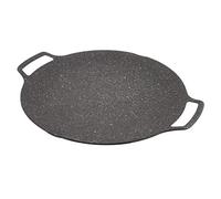 Saluaqui Piatto Barbecue Coreano Antiaderente - Padella di Frittura Teppanyaki Circolare da 30 Cm per Grill a Casa e all'aperto - Strumento di Grigliatura in Lega di Alluminio per Stufa a Gas (Tipo