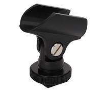 Saluaqui Porta a Clamp/Holder Microfono Regolabile con Calda e Foro a Vite da 1/4 di Pollice, Supporto per Clamp/Holder per Microfono in Plastica Leggero per Fotocamera DSLR e Intervista Microfoni,