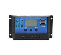 Saluaqui Regolatore di Carica Solare 12V 24V con Porta USB e Display LCD per Protezione da Sovraccarico e Regolazione della Batteria Custodia in Plastica Tecnica (30A 12V/24V)