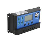 Saluaqui Regolatore di Carica Solare 12V 24V con Porta USB e Display LCD per Protezione da Sovraccarico e Regolazione della Batteria Custodia in Plastica Tecnica (10A 12V/24V)