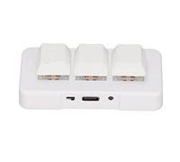 Saluaqui RGB Backlit 3 Key Macro KeyPad - Macropad Mini Meccanico Programmabile con Interfaccia USB per un'esperienza di Gioco Avanzata, Design Ergonomico, Bianco (WHITE)