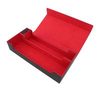Saluaqui Scatola di Stoccaggio delle Carte Premium con Chiusura Magnetica e Cassetto - Contiene Oltre 550 Carte da Gioco - Custodia per Il Mazzo di in Pelle Grigia per Trading e Biglietti da Visita