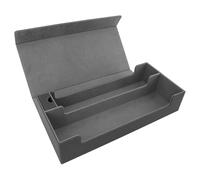 Saluaqui Scatola di Stoccaggio delle Carte Premium con Chiusura Magnetica e Cassetto - Contiene Oltre 550 Carte da Gioco - Custodia per Il Mazzo di in Pelle Grigia per Trading e Biglietti da Visita