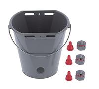 Saluaqui Secchio da Alimentazione da 8 Litri per Polpacci con Capezzoli della Valvola di Controllo e Manico a Carrello Facile - Strumento di Alimentazione del Latte in Plastica Resistente per Il