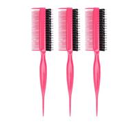 Saluaqui Set di 3 Pettini per Capelli con Manico Ergonomico e Punta a Coda di Topo per Styling e Sezionatura, Spazzola Pettine in Nylon Flessibile Massaggia il Cuoio Capelluto e Doma i