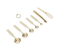 Saluaqui Set di 7 Cucchiai Dosatori in Acciaio Inox di Alta qualità, Design Impilabile, Misurini Multifunzionali con Livellatore, Frullino per le Uova Ed Elegante Finitura Oro Rosa per Dolci e (GOLD)