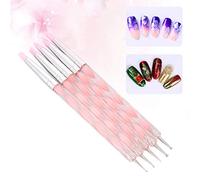 Saluaqui Set di Penne per Sculture per Nail Art Dual -wild con Punte di Silicone per la Pittura in Gel e le Punte di Trazione - Kit di Strumenti di Manicure a 5 Pezzi in Rosa (PINK)