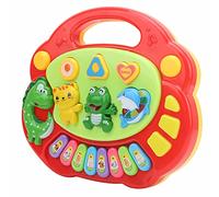 Saluaqui Simpatico Cartone Animato Animal Pattern Musical Baby Musical with Light and Sounds, Educational Electronic Piano Music Toy per lo Sviluppo del Bambino - Giallo ((CP5097 rosso))