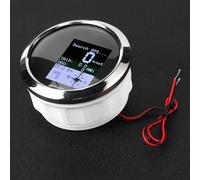 Saluaqui Tachimetro Digitale da 85 Mm per Auto e Barche, con Custodia in Acciaio Inossidabile, Supporta Km/h Mph, Ideale per Camion, Yacht e Veicoli da cantiere. (quadrante nero)