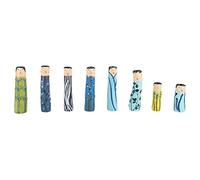 Saluaqui Vaso di Famiglia Dipinto Set con i Dettagli del Viso Carino Artistico Intagliato a Mano Nella Resina per il Display Sugli Scaffali da Davanzali, 8pcs