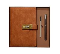 Saluaqui Vintage A5 Notebook con Blocco-Diario di Copertura Morbida in Pelle PU con Codice di Sicurezza a 3 Cifre, Penna e Ricarica Extra, Scatola Elegante-112 Page Retro Journal for Business,