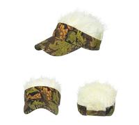 Saluaqui Visiera con i Capelli per Uomini, Cappello Parrucca con Parrucca con Capelli Divertenti per per Feste, Pesca, Escursioni (#6)