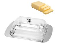 Salubohum Portaburro, Burriera, Burro in Acciaio Inossidabile con Coperchio e Manico, Capacità per 250 g di Burro, Adatto per Conservare Formaggi, Piatti Freddi, Torte, Dessert e Piccoli Frutti