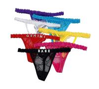 SaluDaby Perizoma Sexy in Pizzo con Lettere Argento Personalizzate, Mutandine in Pizzo con Lettere Personalizzate per Le Donne, Lettere Lucide con Strass Argento Fai da Te Perizoma Mutandine Sexy con