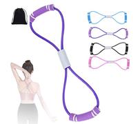 Saludea - Fascia di resistenza con manici, 8 corde di tensione a forma di figura, fascia elastica per allenamento di tutto il corpo, aiuta a migliorare la forza, la flessibilità (1 pezzo-D)