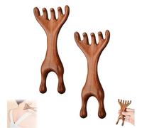Saludea Meridian Comb, 2 Pack Wood Scalp Massager, Massage Tool Wood Comb, for Head Face Eye Nose Jaw and Neck, for Stress Relax (2Pcs B)