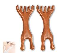 Saludea Meridian Comb, Saludea Fivetouch Therapy Comb - Golden Sandalwood Five Claw Gua Sha Scalp Massager -Acupressure Therapy Tool for Blood Circulation (2PCS)