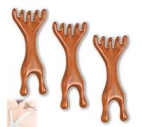 Saludea Meridian Comb, Saludea Fivetouch Therapy Comb - Golden Sandalwood Five Claw Gua Sha Scalp Massager -Acupressure Therapy Tool for Blood Circulation (3PCS)